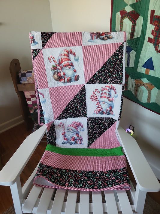 Christmas Gnome candy stripped quillt